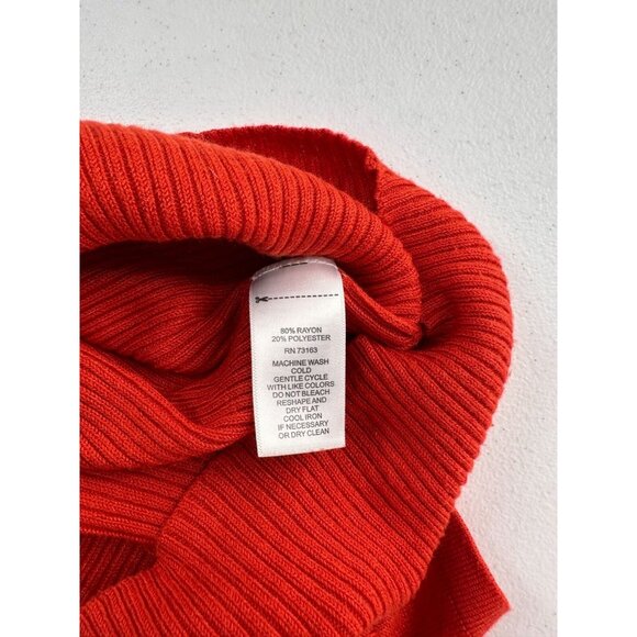 Cable & Gauge Coral Red 3/4 Sleeve Top XL Button Detail Dolman Holiday Sweater - Picture 6 of 7